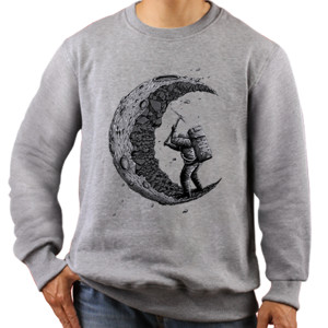 Jaket Sweater Distro Digging the Moon