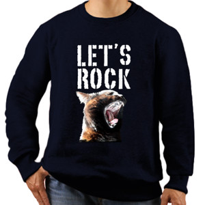 Jaket Sweater Cat Let's Rock funny