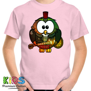 Kaos Cute Owl Guitarist - Kaos Gitaris Burung Hantu
