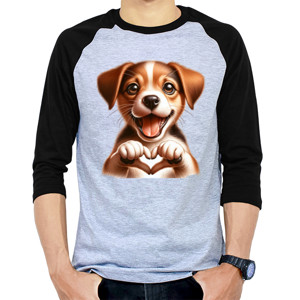 Kaos Raglan Kaos Gambar Anjing 246
