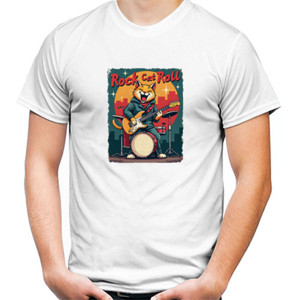 Kaos Kaos Keren Desain Kucing Rock Cat Roll