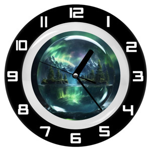 Jam Dinding aurora scenery in a water bub