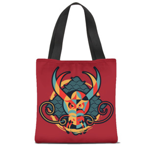 Tas Tote Fullprint Dragon Geometric Cool Color