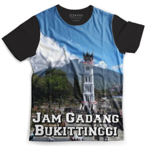 Kaos Fullprint Jam Gadang Bukittinggi
