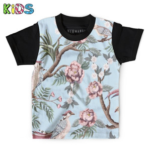 Kaos Anak Full-Print Baju Anak chinoiserie style with storks