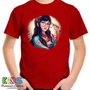 Kaos Kaos Stylish & Trendi - Perempuan Cute Berkacamata