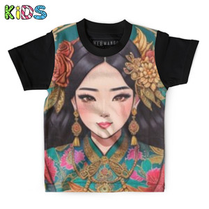Kaos Anak Full-Print Kaos Batik Anak Cute Girl Design Pria Wanita Keren