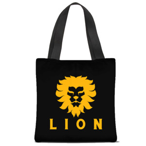 Tas Tote Fullprint Gold Lion