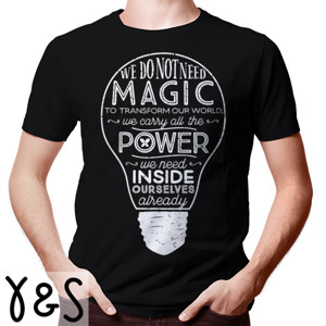 Kaos Lumos we do not need magic black tee