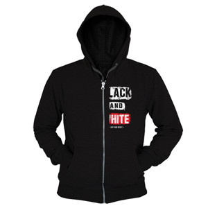 Hoodie Zipper Black and white tg68