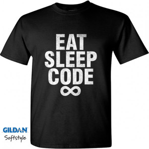 Kaos eat sleep code (dark tees)