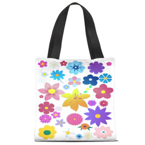 Tas Tote Fullprint tas bunga