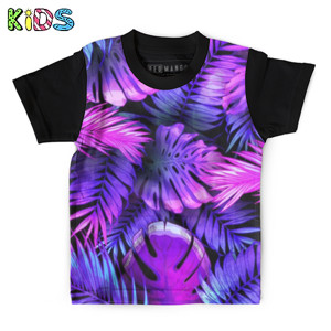 Kaos Anak Full-Print Baju Kaos Anak Neon color tropical