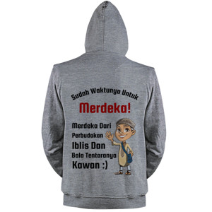 Jaket Hoodie Baju Dengan Tema Merdeka Dari Perbudakan Iblis