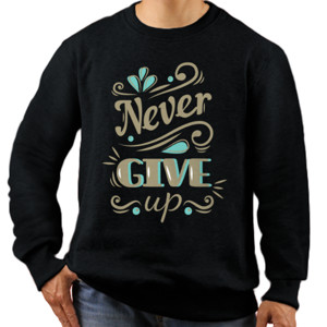 Jaket Sweater Never give up (custom)