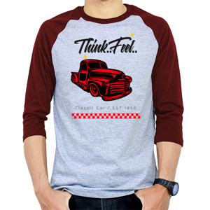 Kaos Raglan Kaos Tema Mobil Klasik/Tua - Enjoy Classic Car