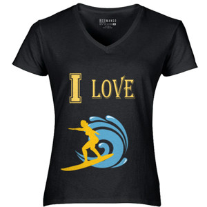 Kaos I love surfing cinta hobi olahraga sport