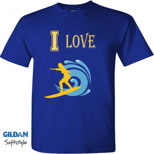 Kaos I love surfing cinta hobi olahraga sport