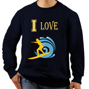 Jaket Sweater I love surfing cinta hobi olahraga sport