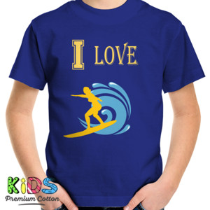Kaos I love surfing cinta hobi olahraga sport