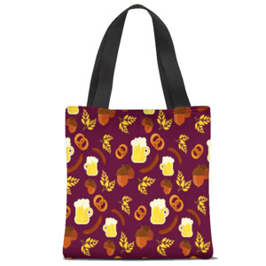 Tas Tote Fullprint Bavarian Food Pattern Vector