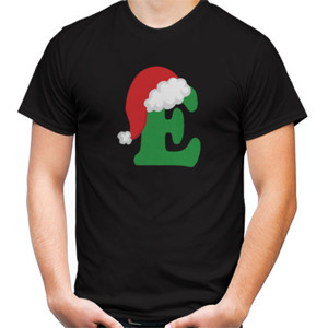 Kaos Christmas Letter E Alphabet Natal