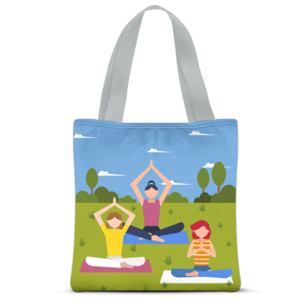 Tas Tote Fullprint 3 Wanita dan Yoga