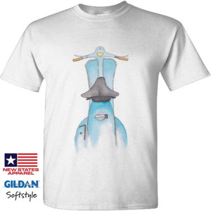 Kaos Vespa watercolour #3