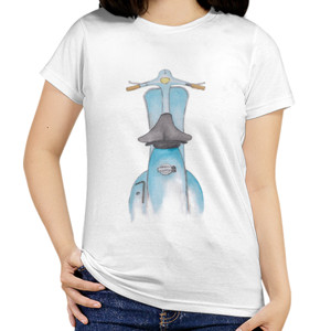 Kaos Vespa watercolour #3