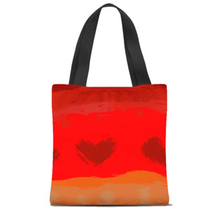 Tas Tote Fullprint double heart bag