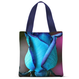 Tas Tote Fullprint Bunga Mawar Biru
