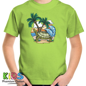 Kaos kura-kura di pantai