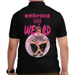 Kaos Polo Embrace Your Weird, ribbon (hanya belakang)