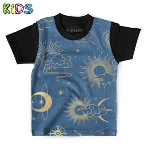 Kaos Anak Full-Print Baju Kaos Anak galaxy pattern vector