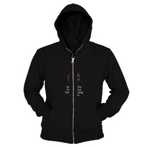Hoodie Zipper karakter kopi biji
