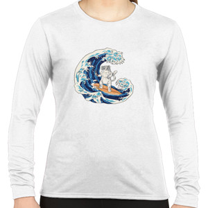 Kaos Kucing Jepang Peselancar