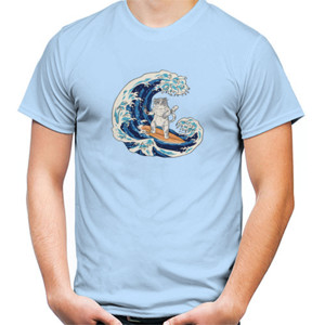 Kaos Kucing Jepang Peselancar