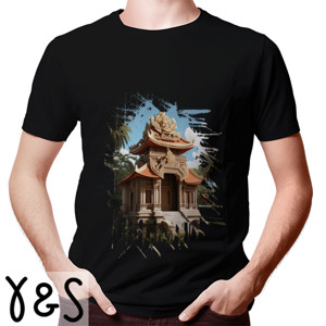 Kaos ilustrasi candi hindu