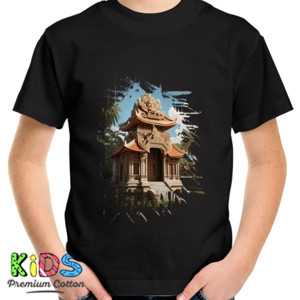 Kaos ilustrasi candi hindu