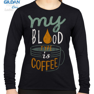 Kaos MY BLOOD TYPE IS COFFEE 2