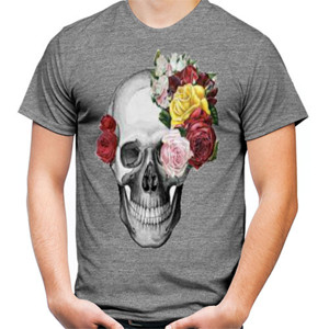 Kaos flowery skeleton