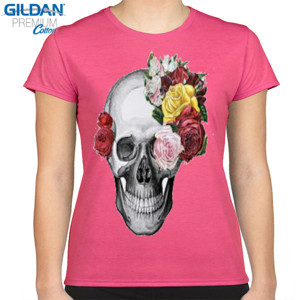 Kaos flowery skeleton