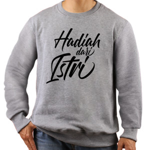 Jaket Sweater Kaos Hadiah dari Istri Putih