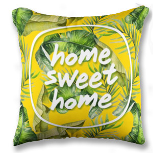 Bantal Tropical Home Sweet home Yellow