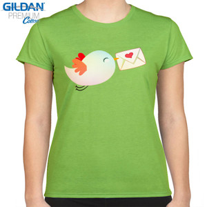 Kaos Cute Bird Sending Love Letter - Burung Surat Cinta