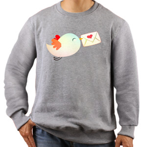 Jaket Sweater Cute Bird Sending Love Letter - Burung Surat Cinta