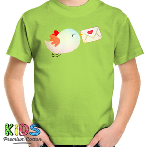 Kaos Cute Bird Sending Love Letter - Burung Surat Cinta