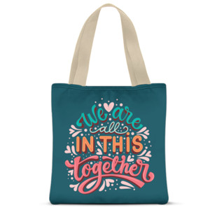 Tas Tote Fullprint Tote Bag Full Print Kata-kata English