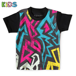 Kaos Anak Full-Print  kaos anak fullprint Graffiti geometric pattern