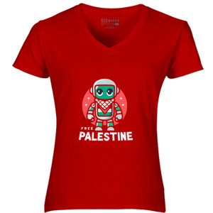 Kaos Premium - Logo Robot Free Palestine #001